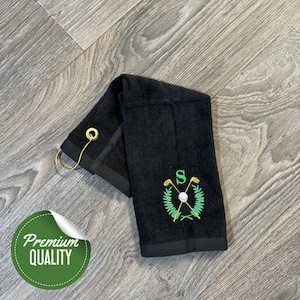 Asciugamano da golf personalizzato - Asciugamano da golf monogrammato - Regalo da golf - Ricamato
