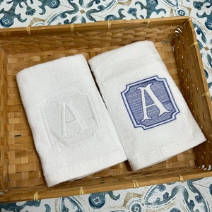 Embossed Rustique Monogrammed Hand Towel