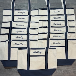 Gestickte personalisierte Segeltuch-Einkaufstasche: Benutzerdefinierte Reisetasche