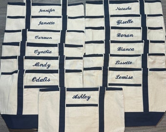 Embroidered Personalized Canvas Tote Bag: Custom Travel Bag