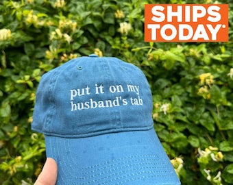 Custom Embroidered Hat , Embroidery Logo baseball hat , Personalized Dad Cap, Your own text monogram , Put it on my husband's tab