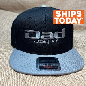 Personalized Custom Snapback Hat Six Panel Flat Bill Snap Back Hat Cap,  Letters, Custom Made to Order, Dad gift