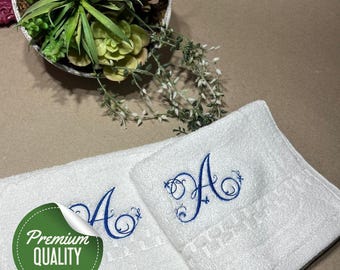 Guest Luxury Washcloth, Letter Embroidery, Guest Face Towel, Custom Luxury Towel, Personalized Gift for Her, Elegant Party Favor