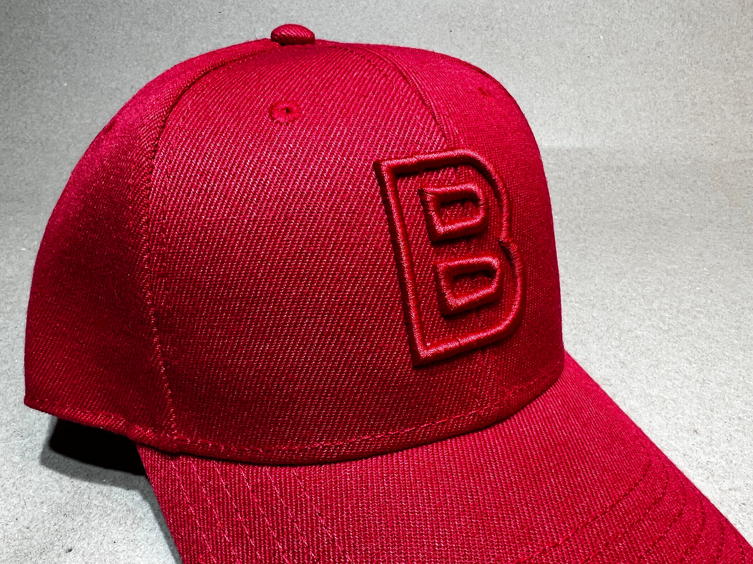 3D or 2D Puff Embroidery Custom Red Stitching on Red Hat