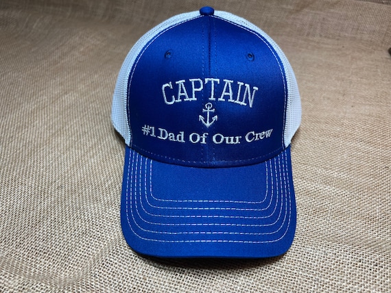 Personalized Captain Hat: Custom Hat For Sailors. Embroidered Captains Boating Hat, Nautical Anchor Hat, Beach Hat, Sailing Gift For Him/Her