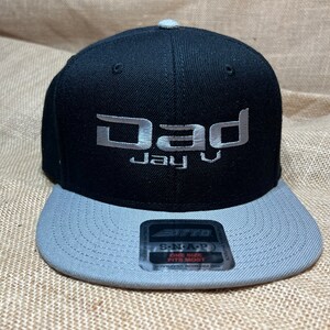 Gorra Snapback personalizada con visera plana de seis paneles, letras, hecha a medida, regalo para papá