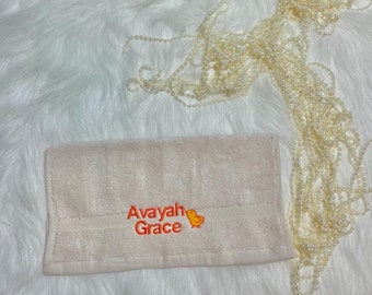 Personalized Kids Washcloth | Embroidered Cotton Wash Cloth