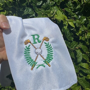 Personalisiertes Mikrofaser Golf Handtuch: Stickerei Monogramm Golf Geschenk