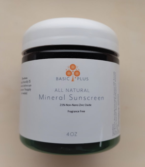 All-Natural Mineral Sunscreen, 21% Non-Nano Zinc Oxide (4oz)