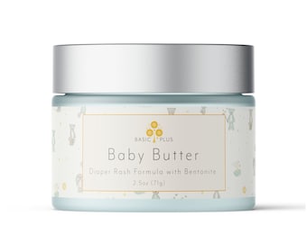 Organic Baby Butter, Diaper Rash Cream with Bentonite Clay