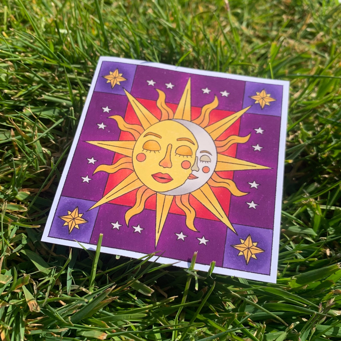 Sun and Moon Stickers Sticker Glossy Sticker Sticker Art - Etsy