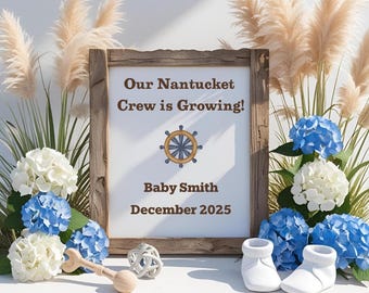 Nautical Pregnancy Announcement | Editable Letter Board Template (Digital Download)