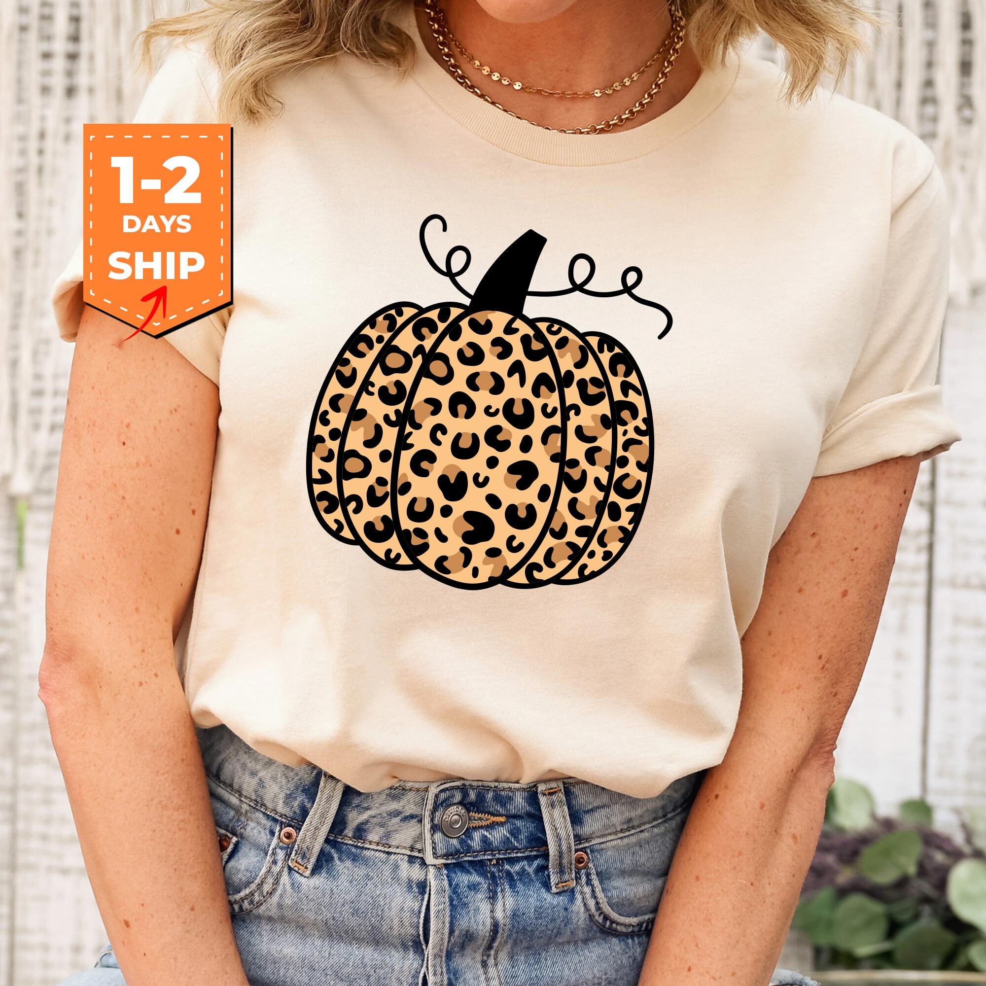 animal print pumpkin shirt