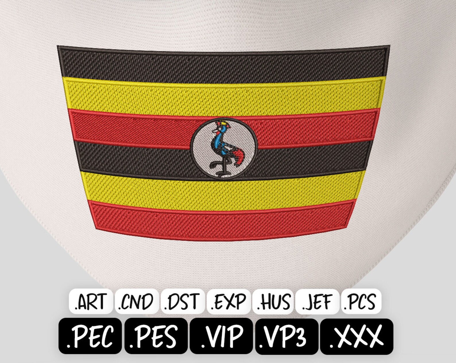 Uganda Flag Embroidery Design 5 sizes Etsy