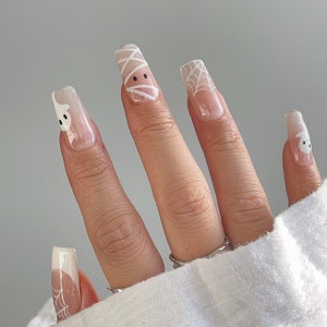 BIANCA | Halloween Ghost Nails | Spider Web Nails | Mummy Nails | Spooky October Nails | Halloween 2022 Nails