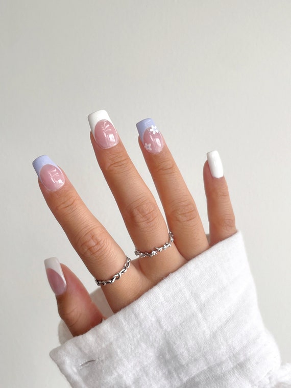 LILAC Lilac French Tip Press on Nails Spring Nails 2022 Etsy