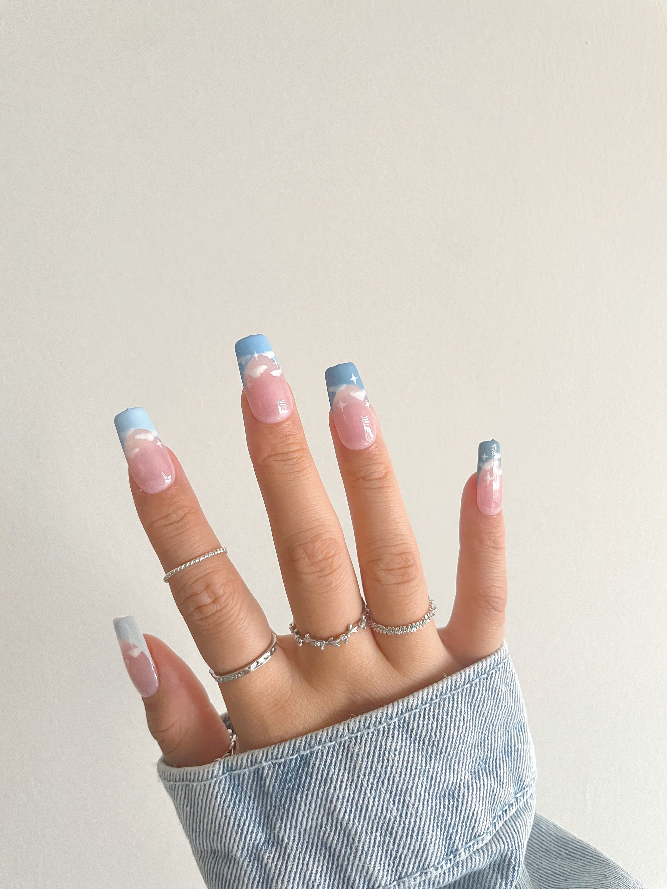 MIKU Blue Skies Press on Nails Cloud Nine Nails 50 Shade - Etsy miku-blue-skies-press-on-nails-cloud-nine-nails-50-shade-etsy