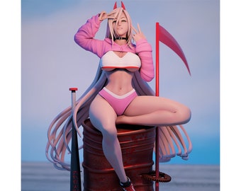 Chainsaw Man Power SFW und NSFW Version Stl-Dateien, 3D-Druckmodell, Stl-Dateien für 3D-Drucker, Digitale Datei