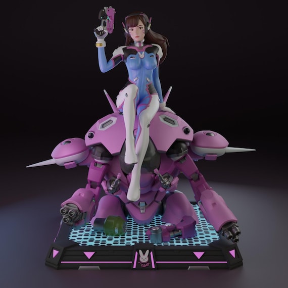 D.Va Overwatch Video game character 3D Print Model, Stl files for 3D Printers, Digital File, Best Gift, Character Art, Digital File