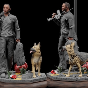 Will Smith 3D Model of I Am Legend Movie, 3D Print Model, Stl files for 3D Printers, Digital File, Movie Character Art Decor