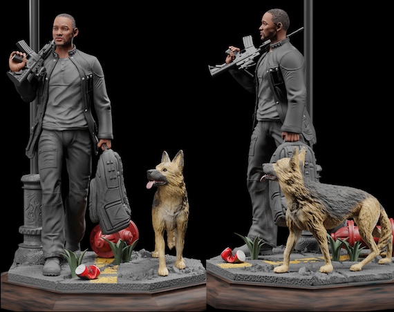 Will Smith 3D Model of I Am Legend Movie, 3D Print Model, Stl files for 3D Printers, Digital File, Movie Character Art Decor