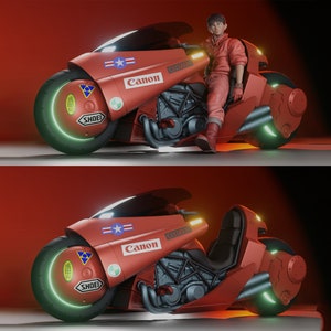 Akira Anime Bike Figure Stl-Dateien, 3D Druckmodell, Stl-Dateien für 3D-Drucker, digitale Datei, Anime Figur, bestes Geschenk für ihn
