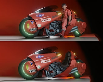 Akira Anime Bike Figure File Stl, Modello di stampa 3D, File Stl per stampanti 3D, File digitale, Figura anime, Il miglior regalo per lui