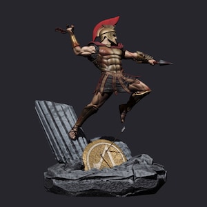 Leonidas av Sparta från 300 Stl-filer för 3D-skrivare, present till gamer, cosplayfigur, filmkaraktärskonstdekor, digital fil