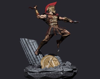 Leonidas of Sparta from the 300 Stl Files for 3D Printer, Gift for Gamer, Cosplay Figure, Movie Character Art Decor, Digital File
