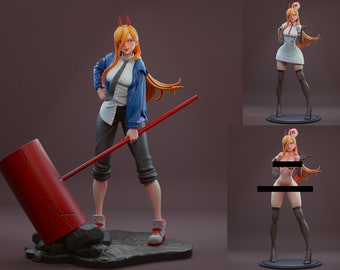 3D-Druckmodell, Chainsaw Man Power 3 Modell mit Krankenschwester und NSFW Version Stl-Dateien, Stl-Dateien für 3D-Drucker, Digitale Datei
