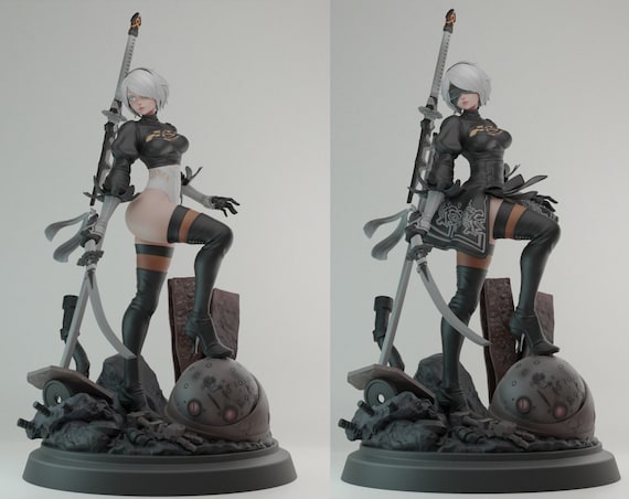 Nier Automata 2B Figure Stl files, 3D Print Model, Stl files for 3D Printers, Digital File, Game Figure, Best Gift for him