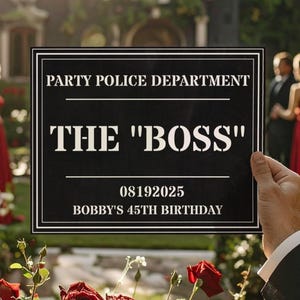 Mugshot Photo Booth Prop Printable - Editable DIY Mugshot Sign - Gangster Party Photo Booth Prop - The Godfather Party Prop - The Sopranos