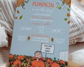 Charlie Baby Shower Invitation - Autumn Baby Shower Invite - Fall Baby Shower Invite - Fall Nostalgic Invitation - A New Little Pumpkin