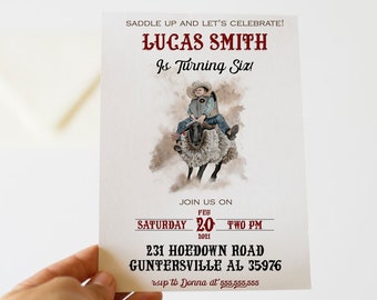 Bull Riding Birthday Invitation - Rodeo Birthday Invitation - Western Birthday Invitation - Cowboy Birthday Invitation - Cowboy Invitation