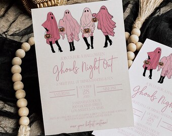 Girls Night Halloween Invitation - Adult Halloween Invite - Ghouls Night Halloween Invite - Girls Night Halloween Invitation - Mean Ghouls