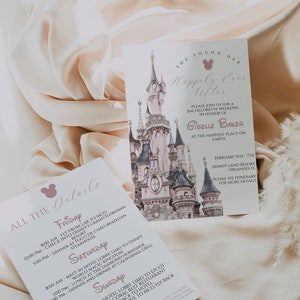 Theme Park Bachelorette Weekend Invitation - Castle Bridal Shower Invitation - Bachelorette Party Invitation - Princess Bachelorette Invite