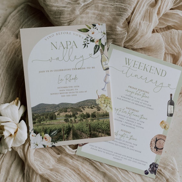 Napa Valley Bachelorette Invitation - Napa Bachelorette - Vineyard Bachelorette - Napa Invitation - Napa Valley Bridal Invitation - Winery