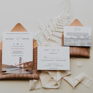 San Francisco Wedding Invitation - Golden Gate Bridge Wedding Invitation - San Francisco Destination Wedding Invitation Suite - Bay Area