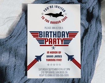 Fighter Pilot Invitation - Fighter Jet Invitation - Pilot Invitation - Plane Invitation - Boys Airplane Invitation - Military Jet Invitation