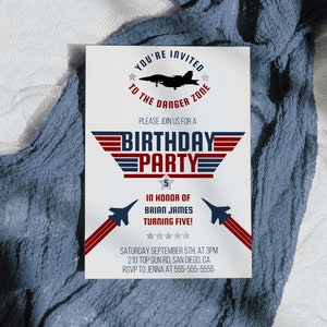 Fighter Pilot Invitation - Fighter Jet Invitation - Pilot Invitation - Plane Invitation - Boys Airplane Invitation - Military Jet Invitation