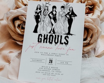Invito alla serata tra ragazze di Halloween - Invito alla serata dei ghoul - Invito alla festa di Halloween - Invito alla festa di Halloween per adulti - Serata tra ragazze