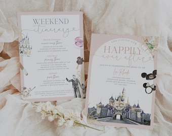 Theme Park Bachelorette Invitation - Castle Bachelorette Invite - Magical Theme Park Bachelorette Party - Bachelorette Weekend Itinerary