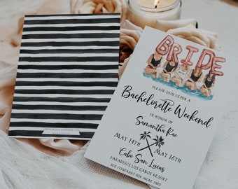 Poolside Bachelorette Party Invitation - Resort Bachelorette Weekend Invitation - Beach Bachelorette Weekend Invitation - Bachelorette Party