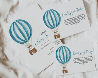 Hot Air Balloon Theme Baby Shower Invitation - Boy Balloon Baby Sprinkle Invitation - Boy Baby Shower Invitation - Modèle d’invitation simple