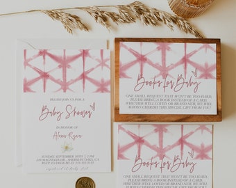 Blush Pink Tie Dye Baby Shower - Baby Pink Tie Dye Baby Shower Invitation - Blush Pink Baby Shower Invitation - Modern Boho Tie Dye Invite