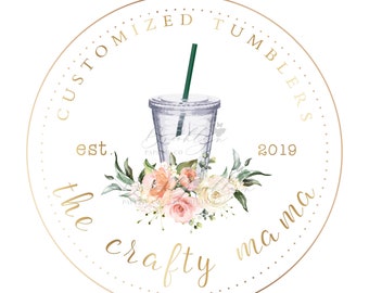 Vinyl Designer Logo - Cricut Designer Logo - Tumbler Designer Logo - Starbucks Cup Logo - Cricut Business Logo - Crafty Business Logo
