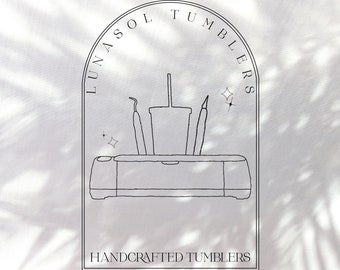 Line Art Tumbler Logo - Minimalist Personalized Tumbler Logo - Simple Cricut Crafter Logo - Vinyl Crafter Line Art Logo - Hand Drawn Logo