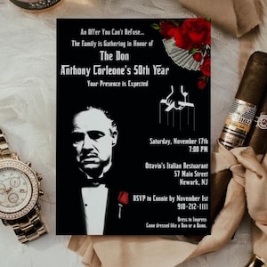 Faire-part d'anniversaire gangster - Faire-part d'anniversaire foule - Faire-part gangster - Invitation fête thème foule - Faire-part d'anniversaire pour homme
