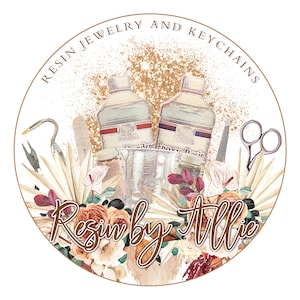 Logo firmy Resin Crafter - Logo firmy Boho Resin Keychain - Logo firmy Resin Craft Creator - Logo firmy Resin Jewelry Business - Log firmy Resin Crafter