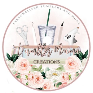 Floral Tumbler Logo - Girly Tumbler Business Logo - Instagram Tumbler Business Logo - Etsy Tumbler Business Logo - Customized Tumbler Logo
